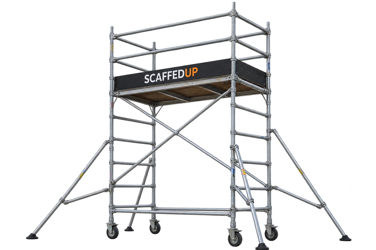 Mobile aluminium scaffold being used on an Auckland construction site